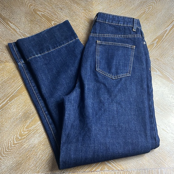 GREY LAB Dark Denim High Waist Wide Leg Jeans S - Picture 9 of 11